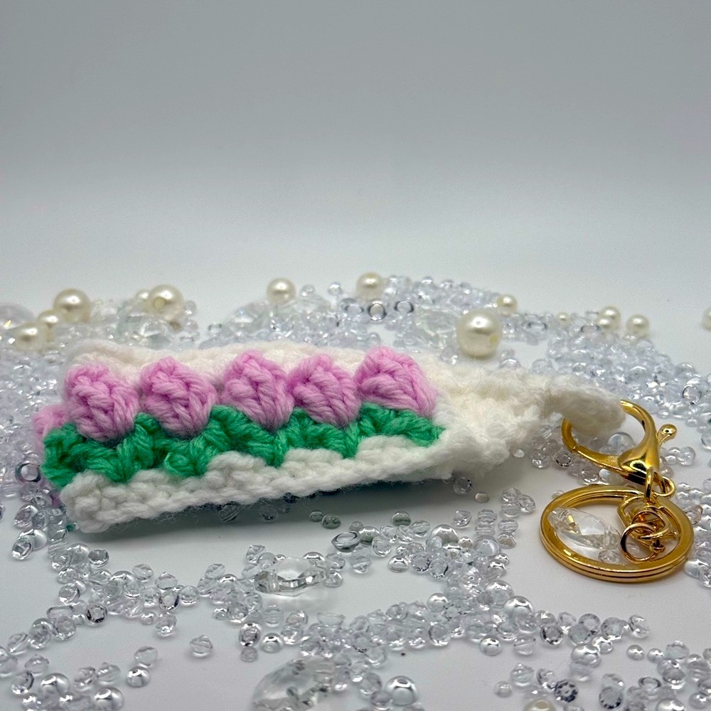 🌷Crochet Floral Tulips Keychain/Small Key Lanyard🌷
